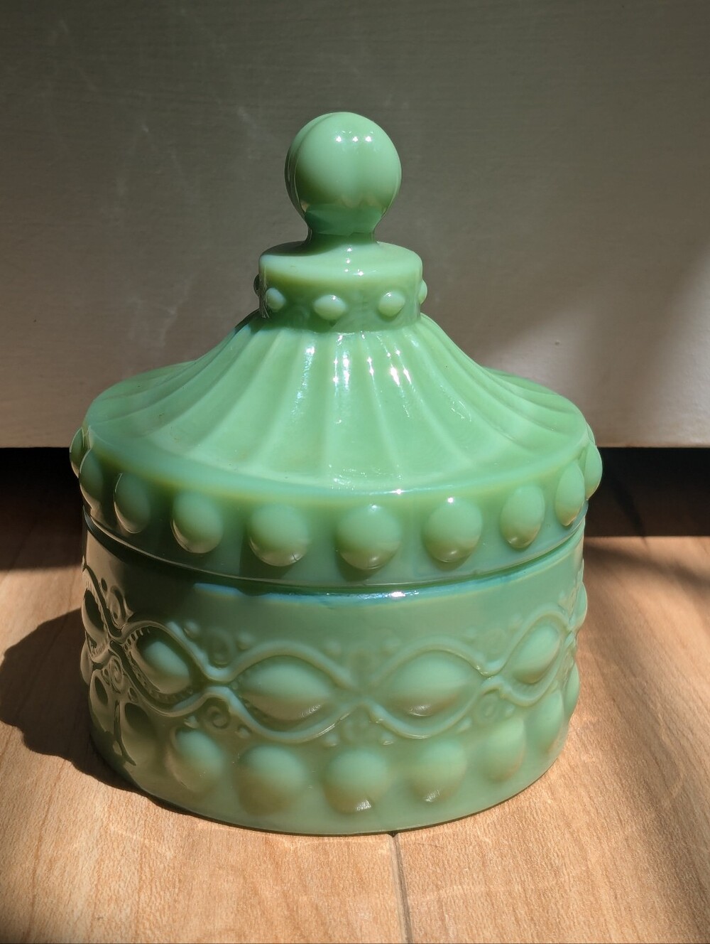 Mosser Glass Eye Winker Candy Dish Jadeite
